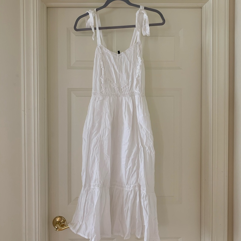 ASOS White Cotton Prairie Dress